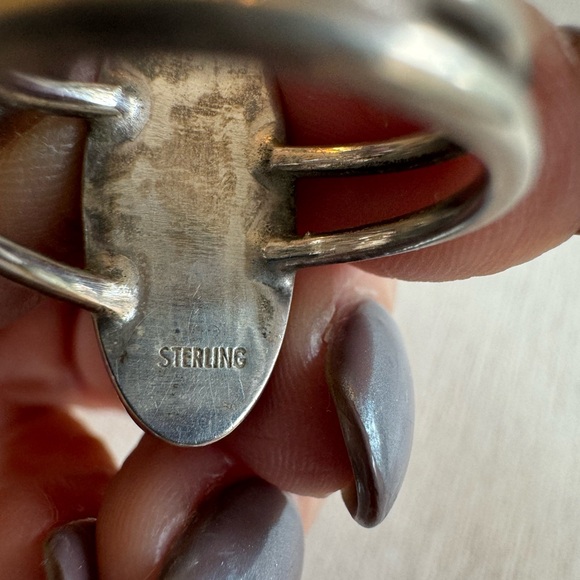 Vintage Sterling Silver and Malachite Ring. Size 7 - Picture 7 of 7
